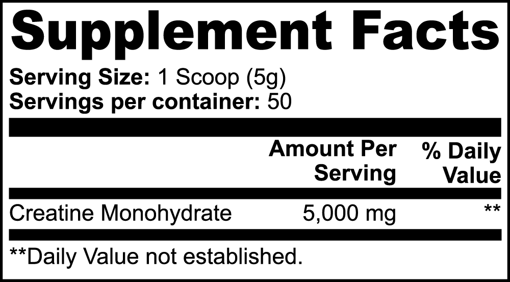 Kreatinmonohydrat 250 g – 50 Portionen