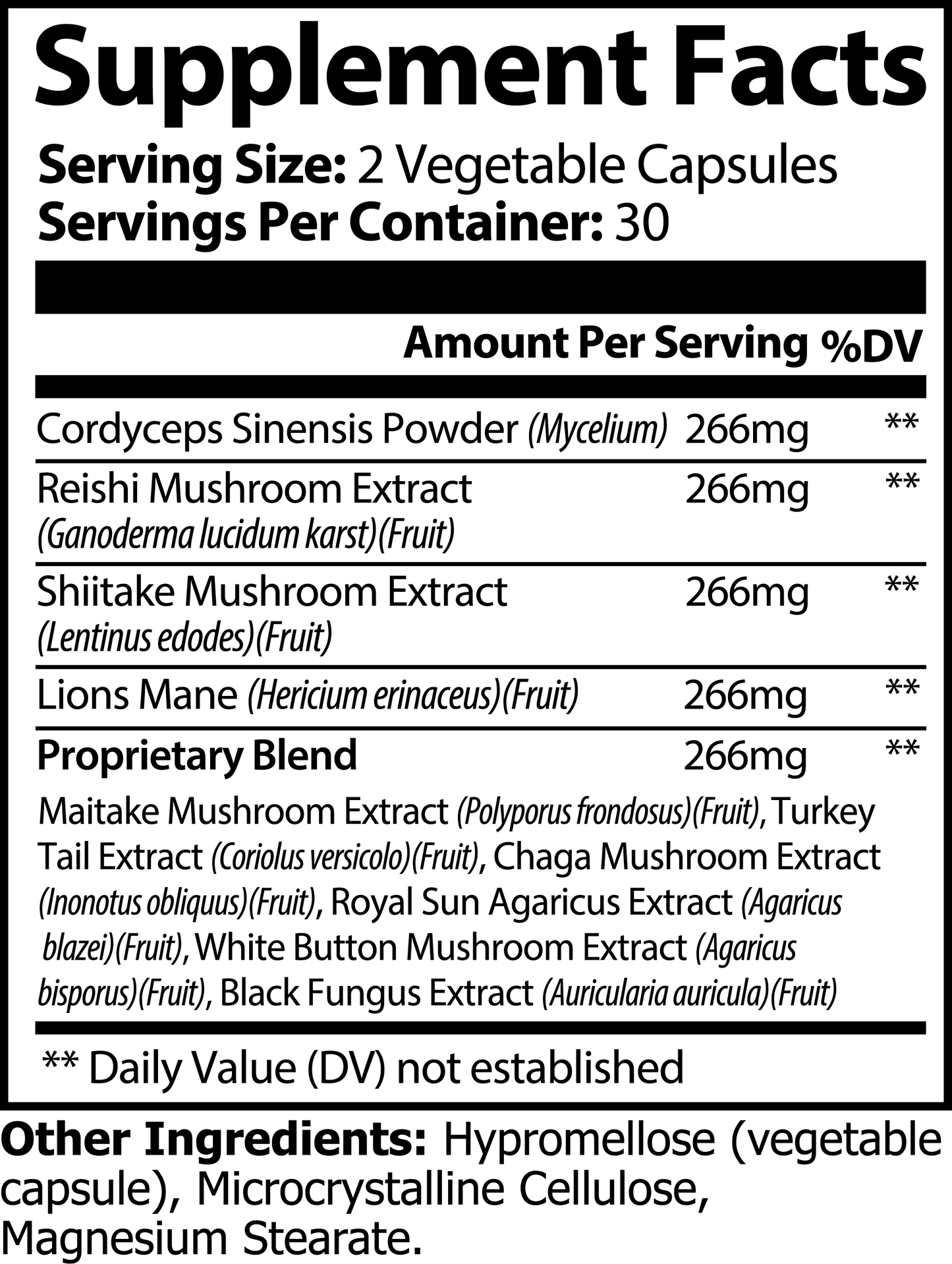 Mushroom Complex 10X - 60 Kapseln - 30-Tage-Vorrat