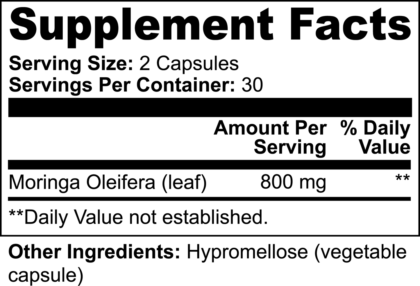 Moringa Pure - 60 caps - 30 Day Supply